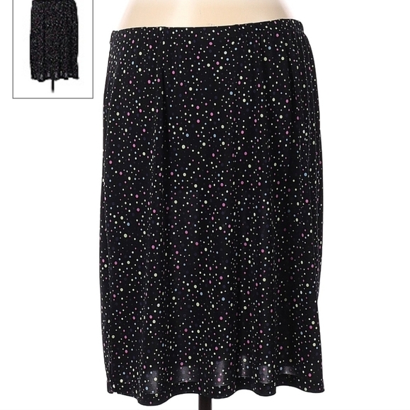 Bundle of Joy Black Multicolored Polka Dot Maternity Skirt Women's Large L EUC - Picture 2 of 6